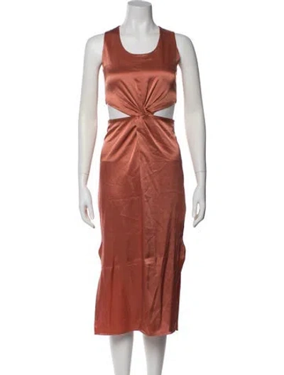 Pre-owned Nanushka Scoop Neck Long Dress In Orange