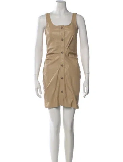 Pre-owned Nanushka Scoop Neck Mini Dress In Neutral