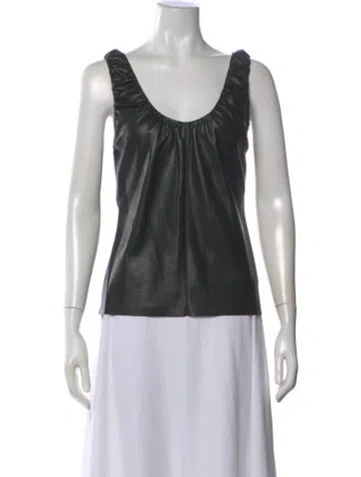 Pre-owned Nanushka Scoop Neck Sleeveless Top In Black