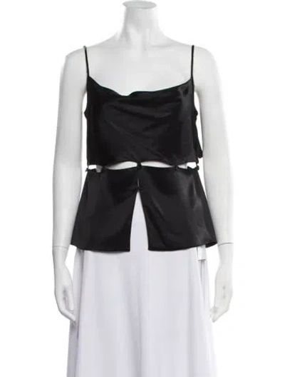 Pre-owned Nanushka Scoop Neck Sleeveless Top In Black
