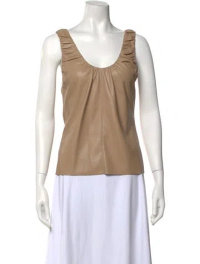 Pre-owned Nanushka Scoop Neck Sleeveless Top In Neutral