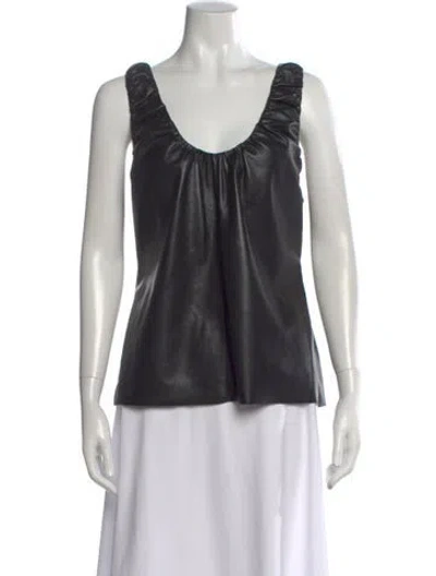 Pre-owned Nanushka Scoop Neck Sleeveless Top W/ Tags In Black