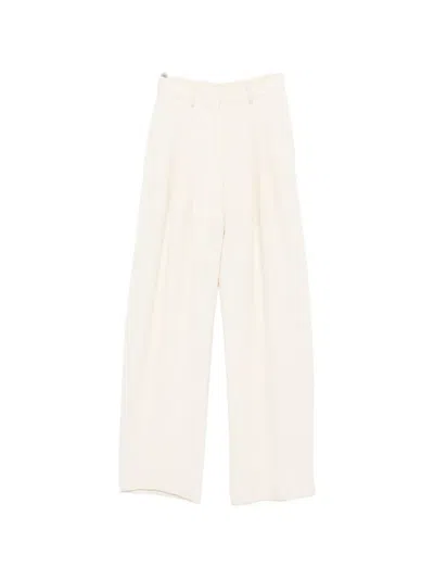 Nanushka Seka Tapered-leg Tailored Trousers In White