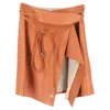 Nanushka Sekoya Mini Wrap Skirt In Brown Leather In Brown