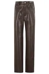 Nanushka Seldes Straight-leg Pants With Glossy Finish In Brown