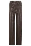 Nanushka Seldes Straight-leg Pants With Glossy Finish In Brown