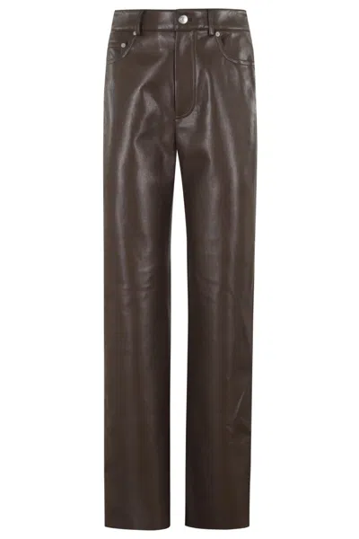 NANUSHKA SELDES STRAIGHT-LEG PANTS WITH GLOSSY FINISH