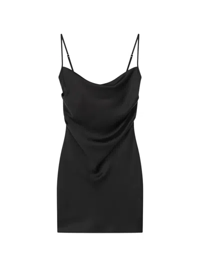 Nanushka Seren Cowl-neck Fitted Mini Dress In Black