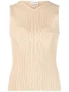Nanushka Shaped-bustier Knitted Top In Brown