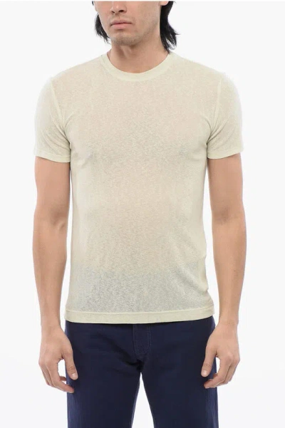 Nanushka Round Neck T-shirt In White Wax