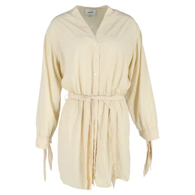 Nanushka Shirt Dress In Yellow Cotton In Neutral