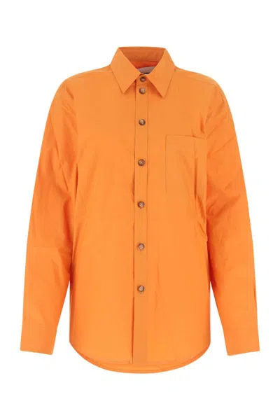Nanushka 排扣长袖衬衫 In Orange