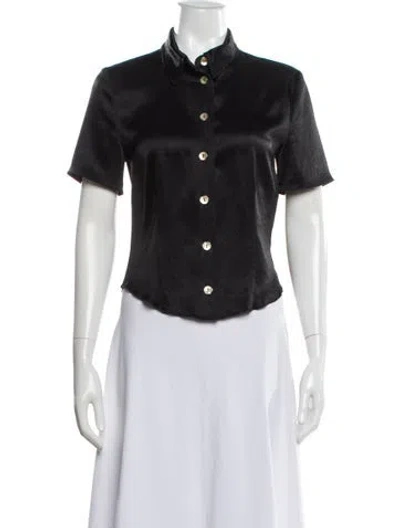 Pre-owned Nanushka Short Sleeve Blouse In Black