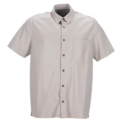Pre-owned Nanushka Short Sleeve Button-down Shirt In Beige Polyester In Neutral