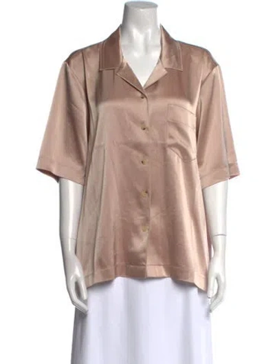 Pre-owned Nanushka Short Sleeve Button-up Top In Neutral