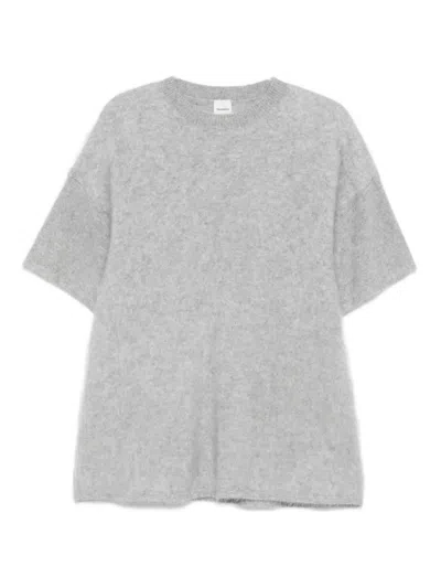 Nanushka Short-sleeve Cashmere Knitted T-shirt In Gray