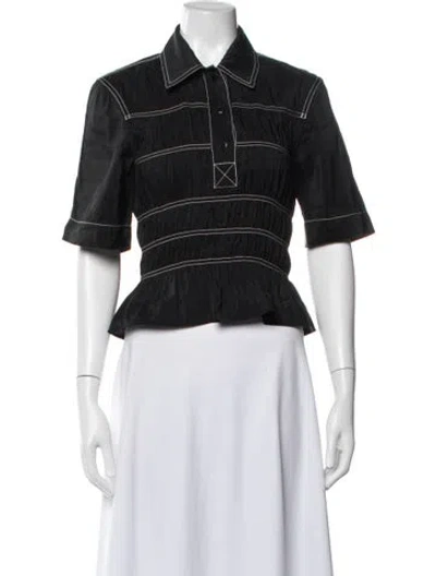 Pre-owned Nanushka Short Sleeve Polo In Black