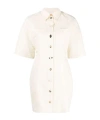 Nanushka Short-sleeve Shirt Dress In White