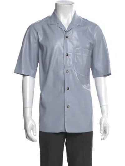 Pre-owned Nanushka Short Sleeve Shirt W/ Tags In Blue