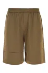Nanushka Satin Remko Bermuda Shorts Featuring Pockets In Brown