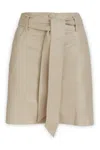 Nanushka Recycled Leather High Waist Shorts In Creme