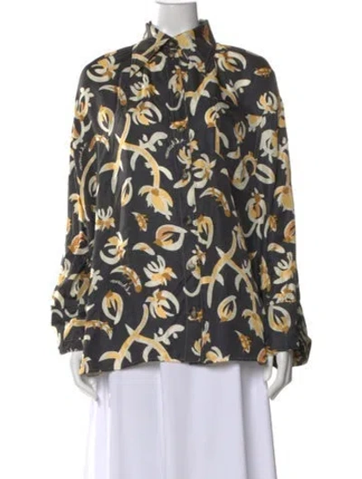 Pre-owned Nanushka Silk Floral Print Button-up Top In Multi