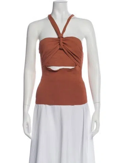 Pre-owned Nanushka Silk Halterneck Top In Multi