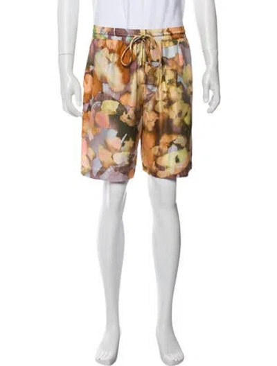 Pre-owned Nanushka Silk Jogger Shorts In Multicolor