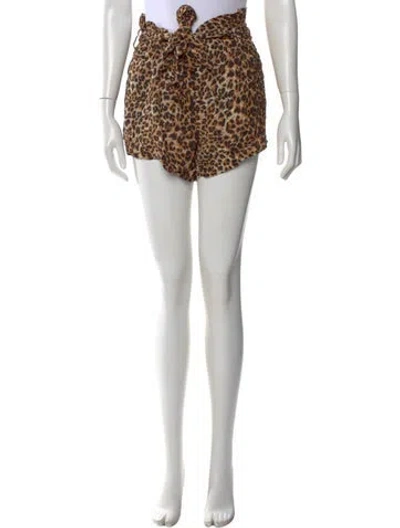 Pre-owned Nanushka Silk Mini Shorts In Brown