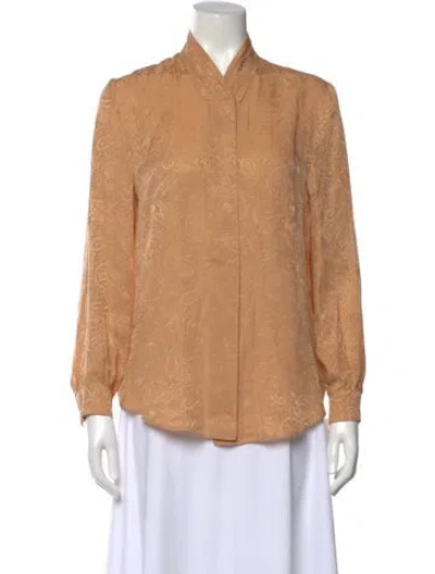 Pre-owned Nanushka Silk Paisley Print Blouse In Orange