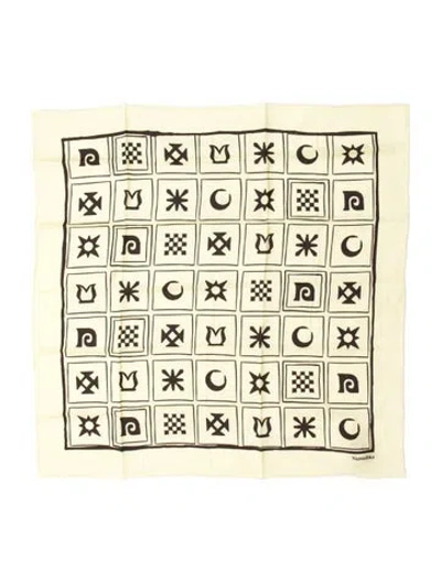 Pre-owned Nanushka Silk Printed Scarf W/ Tags In Yellow