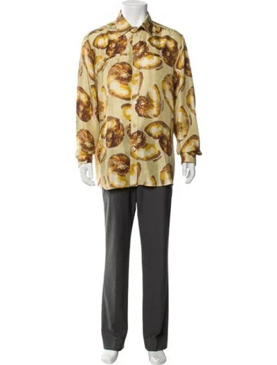 Pre-owned Nanushka Silk Printed Shirt In Yellow