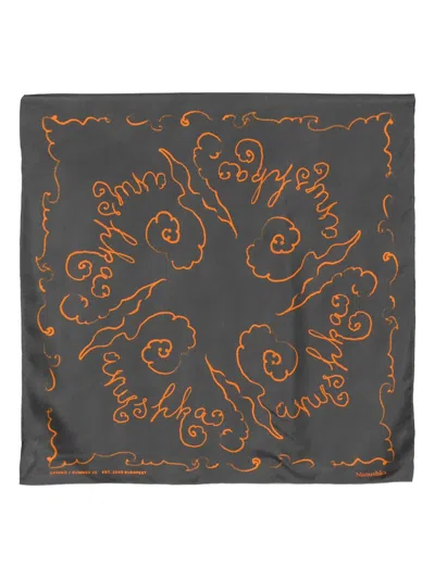 Nanushka Silk Scarf In Grey
