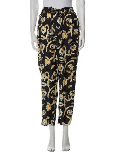 Pre-owned Nanushka Silk Straight Leg Pants In Black