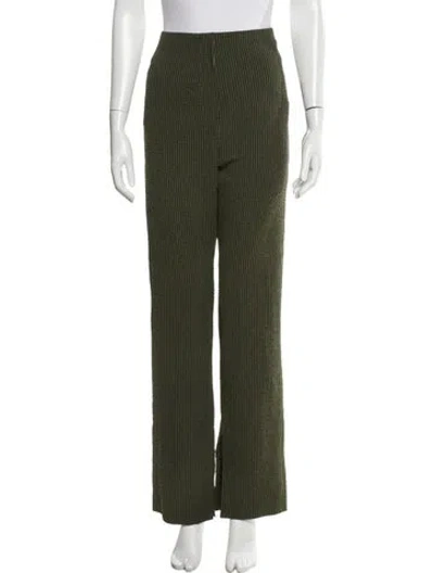 Pre-owned Nanushka Silk Straight Leg Pants In Green