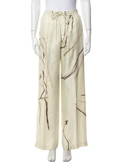 Pre-owned Nanushka Silk Wide Leg Pants In Green