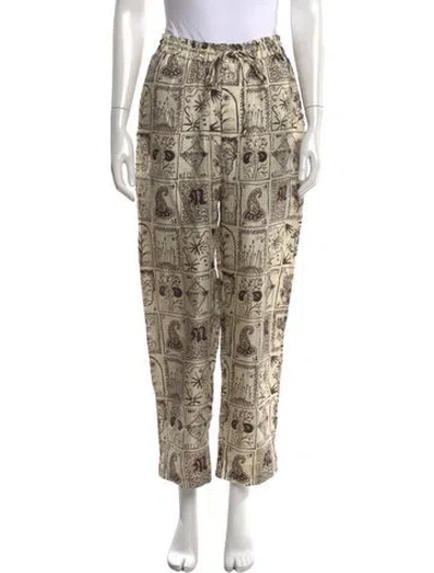 Pre-owned Nanushka Silk Wide Leg Pants In Neutrals