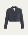 Nanushka Sinead Cropped Tailored Jacket In Gray