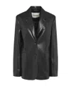 Nanushka Single-breasted Long-sleeved Jacket In Black