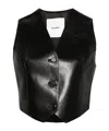 Nanushka Arnona Faux-leather Waistcoat In Black