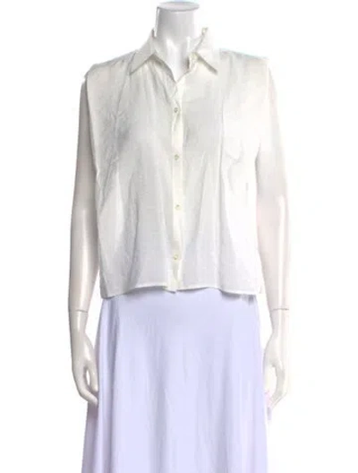 Pre-owned Nanushka Sleeveless Crop Top In White