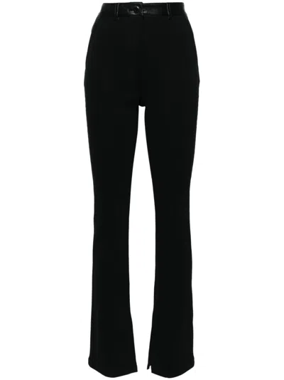 Nanushka Slim-leg Fine-ribbed Trousers In Black
