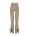 Nanushka Slit-front Ribbed Slim Trousers In Nude