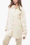 Nanushka Solid Color Fabian Overshirt With Double Breast Pocket In Beige