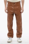 Nanushka Solid Color Faux Leather Jasper Pants