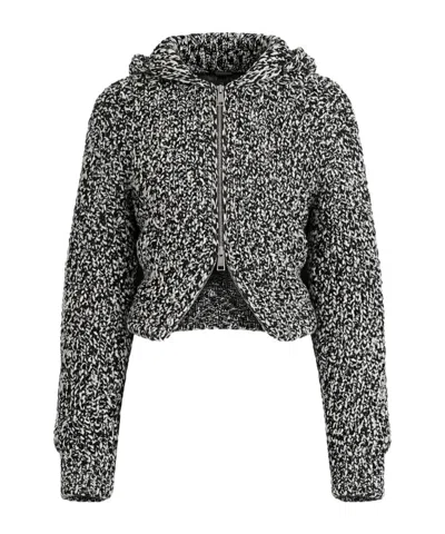 Nanushka Sonnet Knitted Hooded Jacket In Black