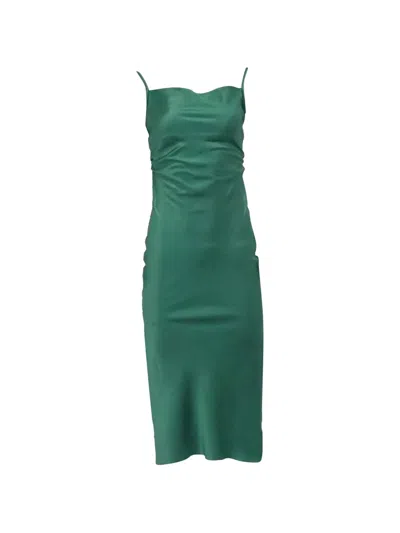Pre-owned Nanushka Square-neck Midi Dress In Green
