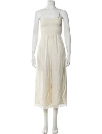 Pre-owned Nanushka Square Neckline Jumpsuit In White