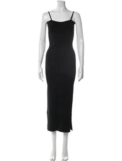 Pre-owned Nanushka Square Neckline Long Dress In Black
