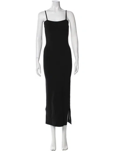 Pre-owned Nanushka Square Neckline Long Dress In Black